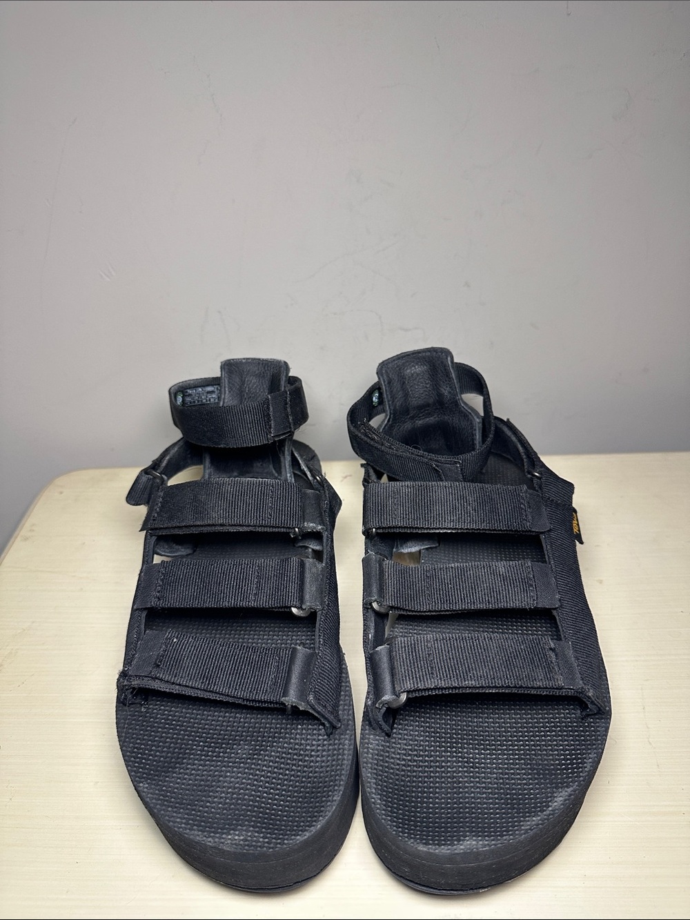 Teva platform Black Strapped Sandals